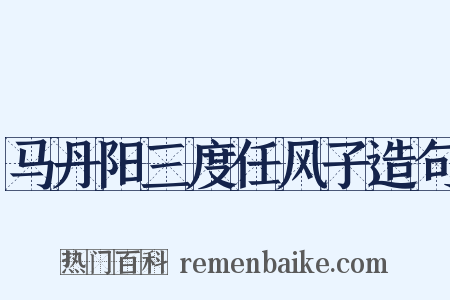 马丹阳三度任风子造句是什么意思的图片